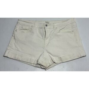 Sneak Peek Women's White Denim Size Large‎ Mid Rise Vacation Shorts Summer